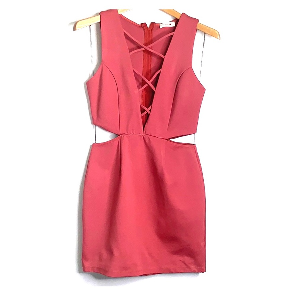 SARAH LA • Cut Out Strappy Rust Mini Dress